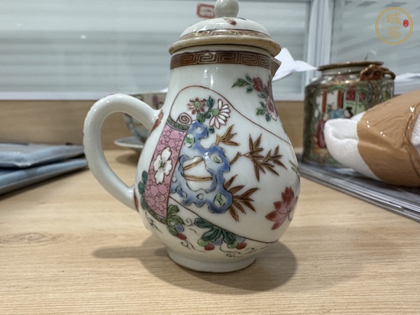 古玩陶瓷粉彩博古圖奶壺真品鑒賞圖