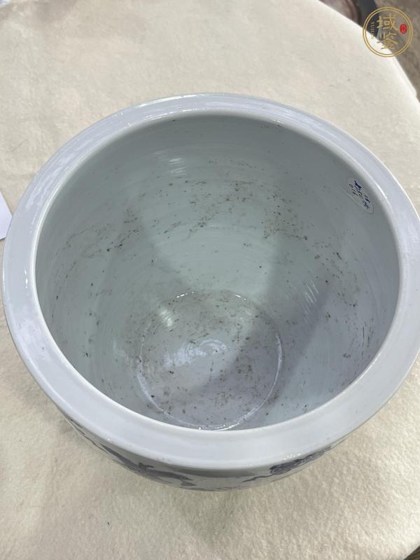 古玩陶瓷博古圖青花缸真品鑒賞圖