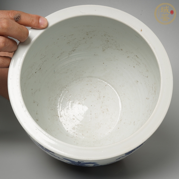古玩陶瓷博古圖青花缸真品鑒賞圖
