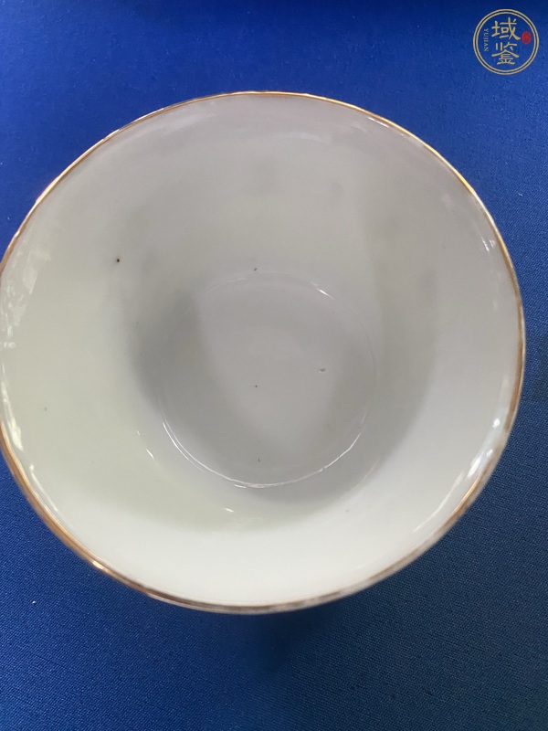 古玩陶瓷粉彩鳳穿牡丹圖蓋碗真品鑒賞圖