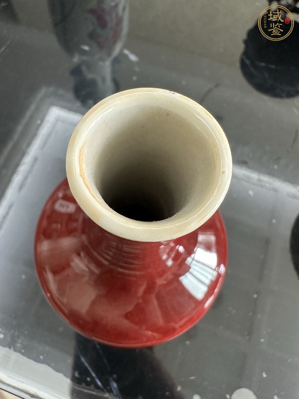 古玩陶瓷紅釉荸薺瓶真品鑒賞圖