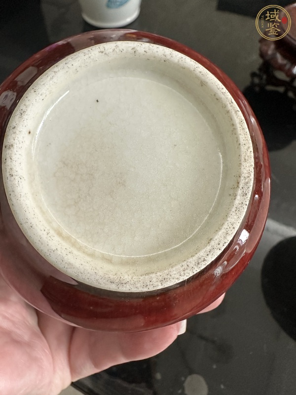 古玩陶瓷紅釉荸薺瓶真品鑒賞圖