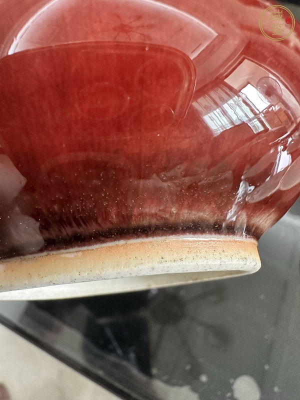 古玩陶瓷紅釉荸薺瓶真品鑒賞圖