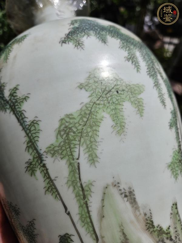 古玩陶瓷粉彩竹林七賢觀音瓶真品鑒賞圖