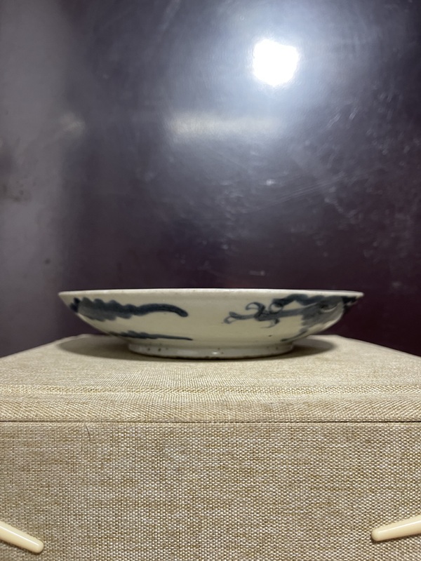 古玩陶瓷清青花過(guò)墻龍紋盤拍賣，當(dāng)前價(jià)格5500元