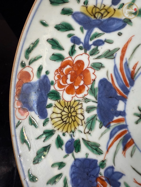 古玩陶瓷青花加彩盤(pán)真品鑒賞圖