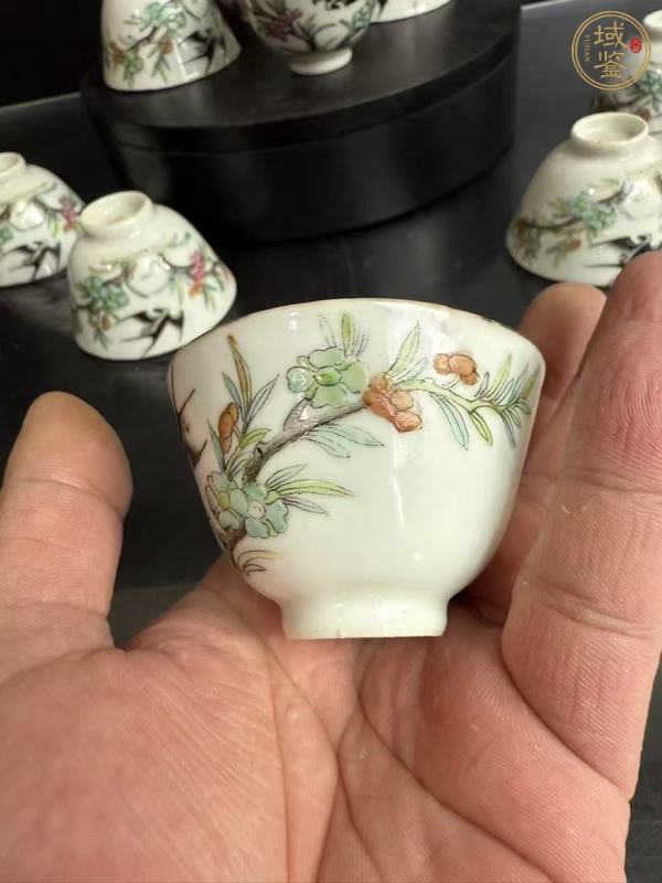 古玩陶瓷光緒細路粉彩杯真品鑒賞圖
