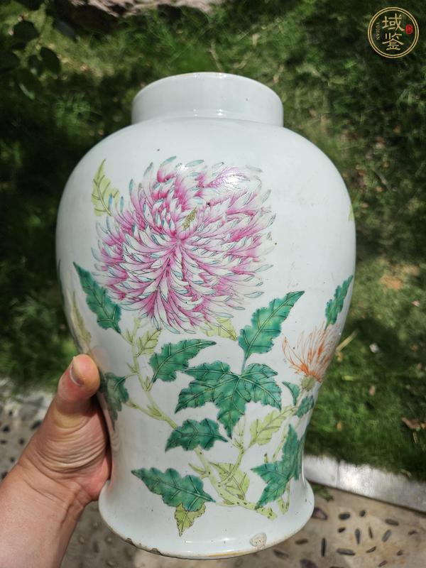 古玩陶瓷花卉紋粉彩瓶真品鑒賞圖