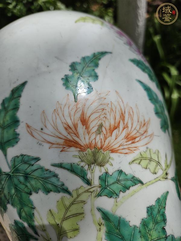 古玩陶瓷花卉紋粉彩瓶真品鑒賞圖