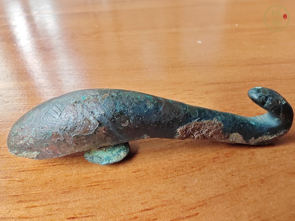 古玩銅器戰(zhàn)漢錯銀帶鉤真品鑒賞圖