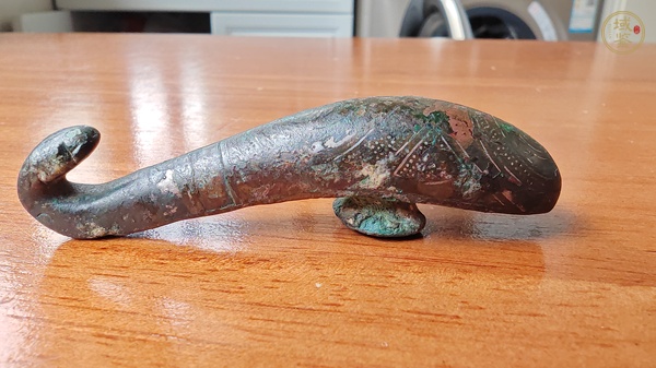 古玩銅器戰(zhàn)漢錯銀帶鉤真品鑒賞圖