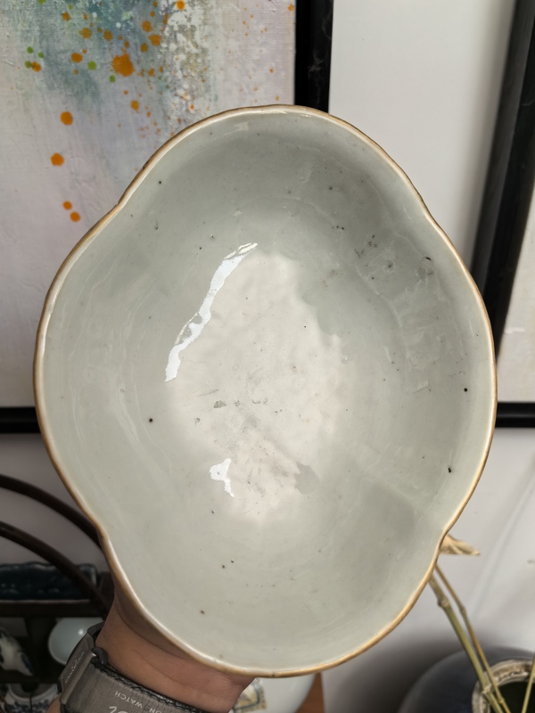 古玩陶瓷晚清同治礬紅彩福壽紋貢碗拍賣，當(dāng)前價(jià)格3600元