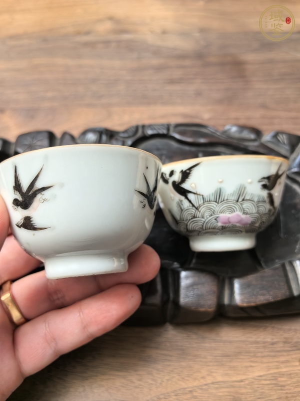 古玩陶瓷粉彩海晏河清圖茶杯真品鑒賞圖