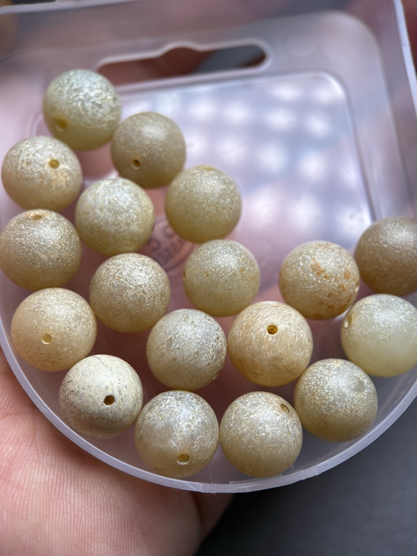 古玩玉器明代滿灰皮玉珠子拍賣,當前價格7000元