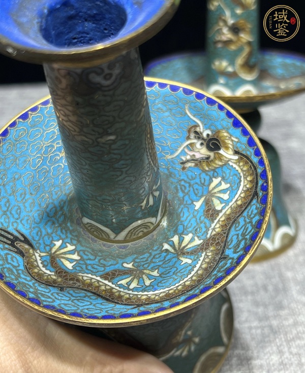 古玩雜項景泰藍(lán)燭臺真品鑒賞圖