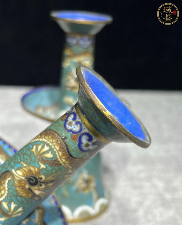 古玩雜項景泰藍(lán)燭臺真品鑒賞圖
