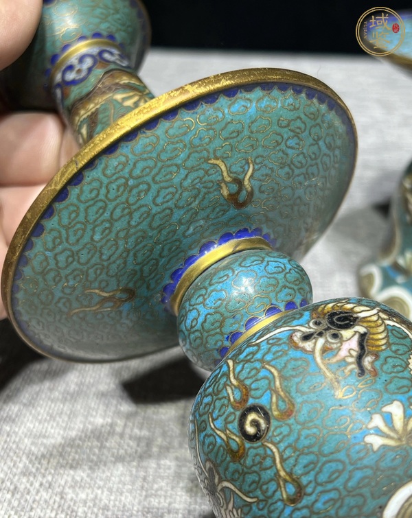 古玩雜項景泰藍(lán)燭臺真品鑒賞圖