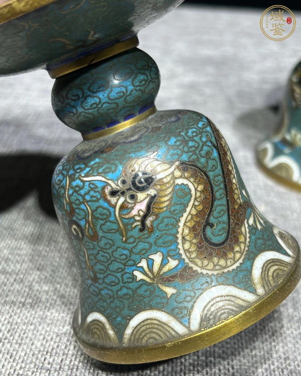 古玩雜項景泰藍(lán)燭臺真品鑒賞圖