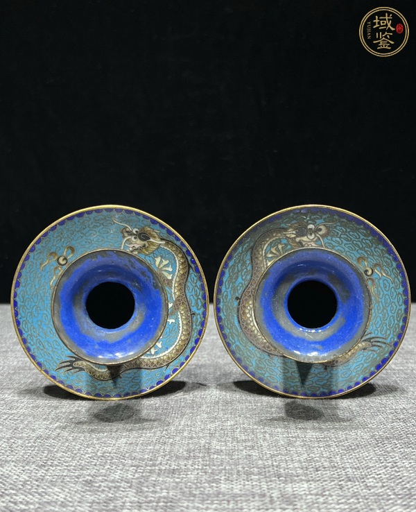 古玩雜項景泰藍(lán)燭臺真品鑒賞圖