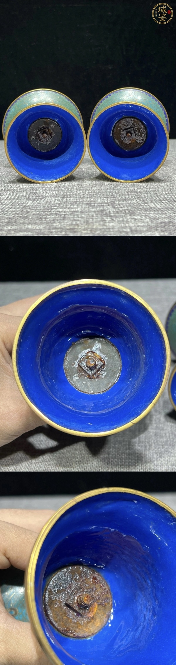 古玩雜項景泰藍(lán)燭臺真品鑒賞圖