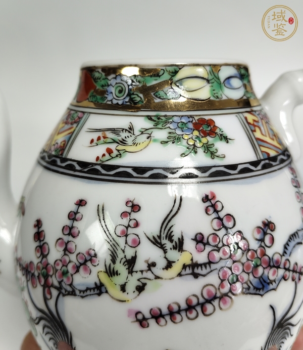 古玩陶瓷廣彩大吉大利圖茶壺真品鑒賞圖