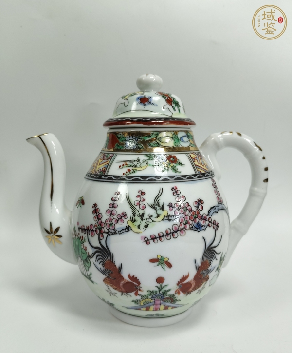 古玩陶瓷廣彩大吉大利圖茶壺真品鑒賞圖