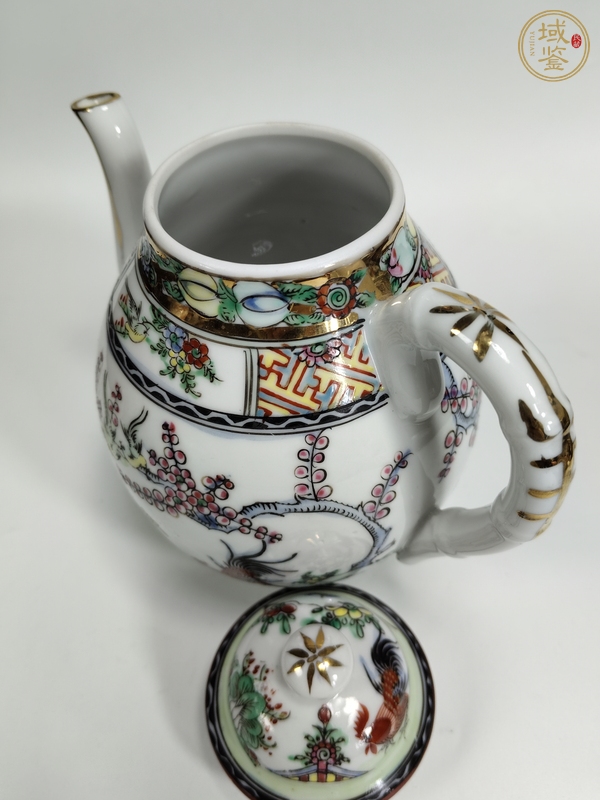 古玩陶瓷廣彩大吉大利圖茶壺真品鑒賞圖