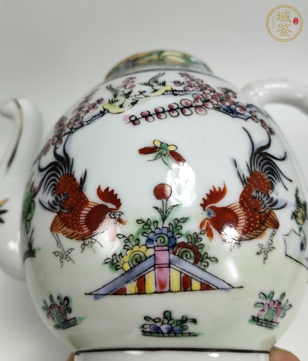 古玩陶瓷廣彩大吉大利圖茶壺真品鑒賞圖
