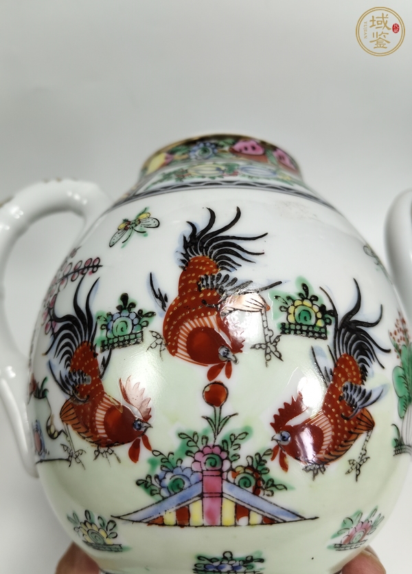 古玩陶瓷廣彩大吉大利圖茶壺真品鑒賞圖