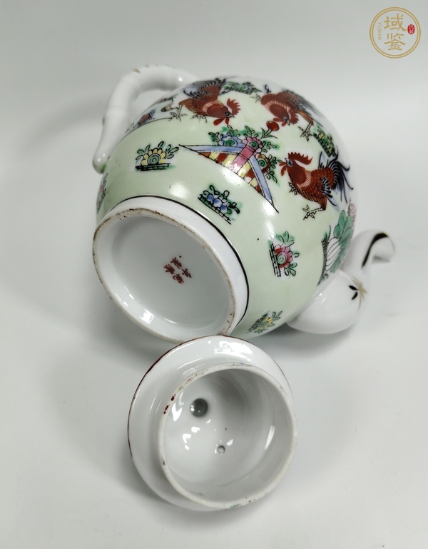 古玩陶瓷廣彩大吉大利圖茶壺真品鑒賞圖