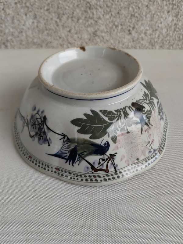 古玩陶瓷釉下彩花鳥紋碗拍賣,當前價格298元