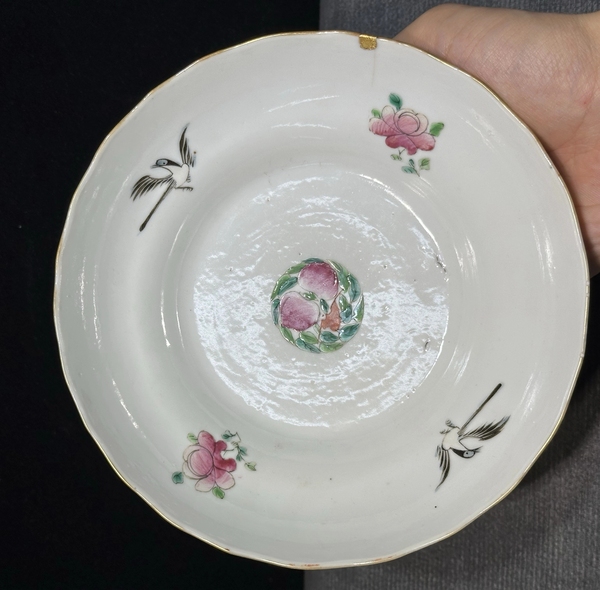 古玩陶瓷清代道光粉彩金玉滿堂折腰花口盤拍賣，當前價格3800元