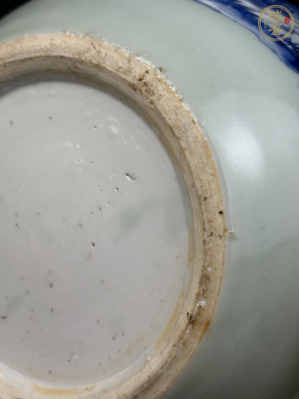 古玩陶瓷豆青釉青花加白鳳穿牡丹紋西瓜罐真品鑒賞圖