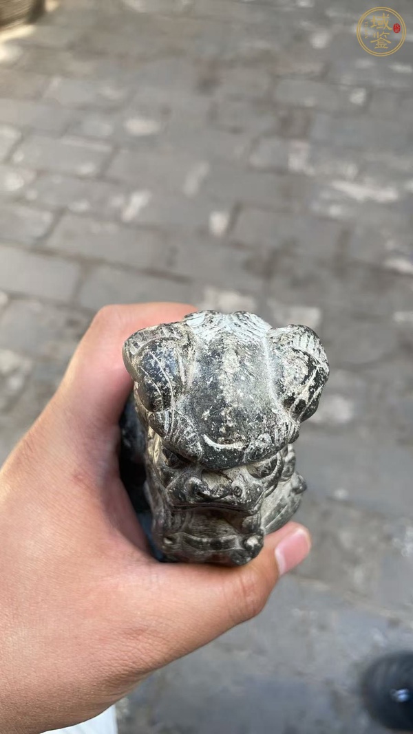 古玩雜項青石獅真品鑒賞圖