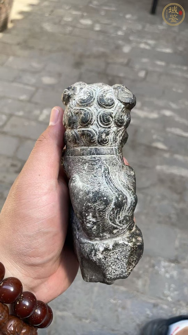 古玩雜項青石獅真品鑒賞圖