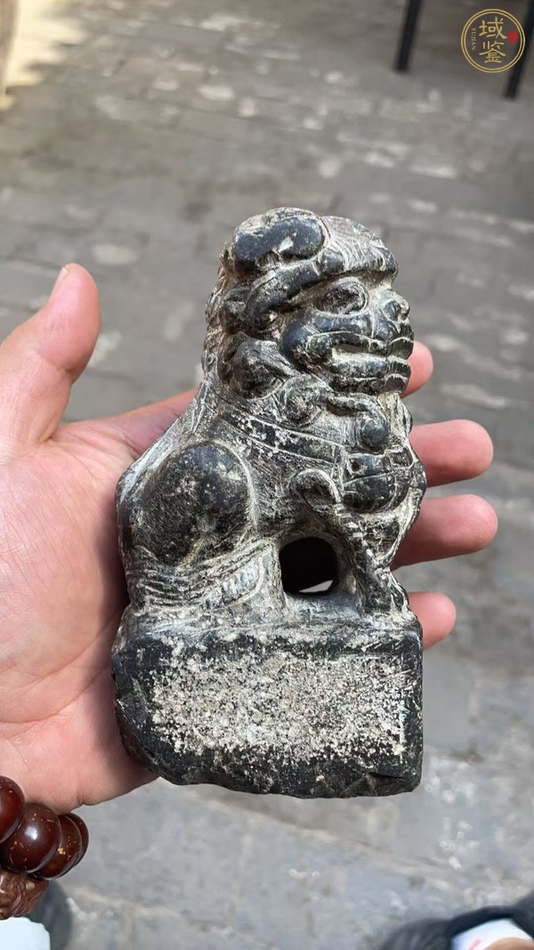 古玩雜項青石獅真品鑒賞圖