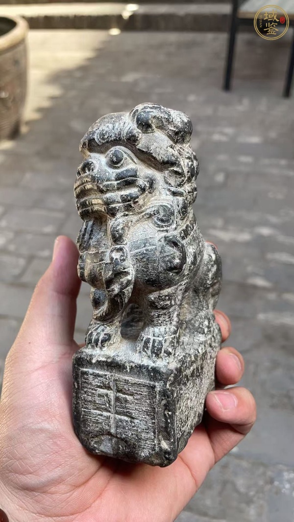 古玩雜項青石獅真品鑒賞圖