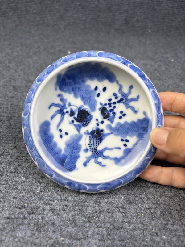 古玩陶瓷青花魚藻紋鏜鑼洗拍賣,當前價格3888元