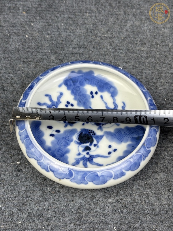 古玩陶瓷青花魚藻紋鏜鑼洗真品鑒賞圖
