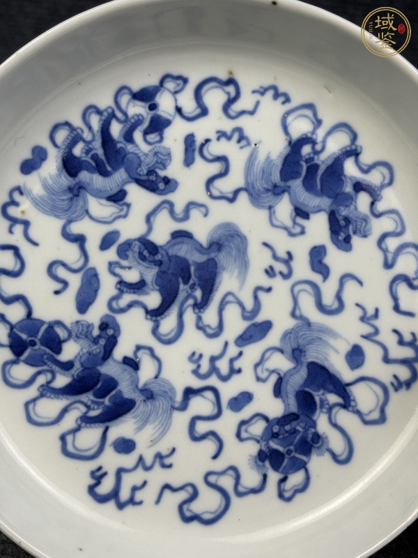 古玩陶瓷青花五世同堂折沿洗真品鑒賞圖