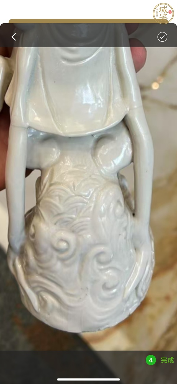 古玩陶瓷清代時(shí)期白釉魁星塑像真品鑒賞圖
