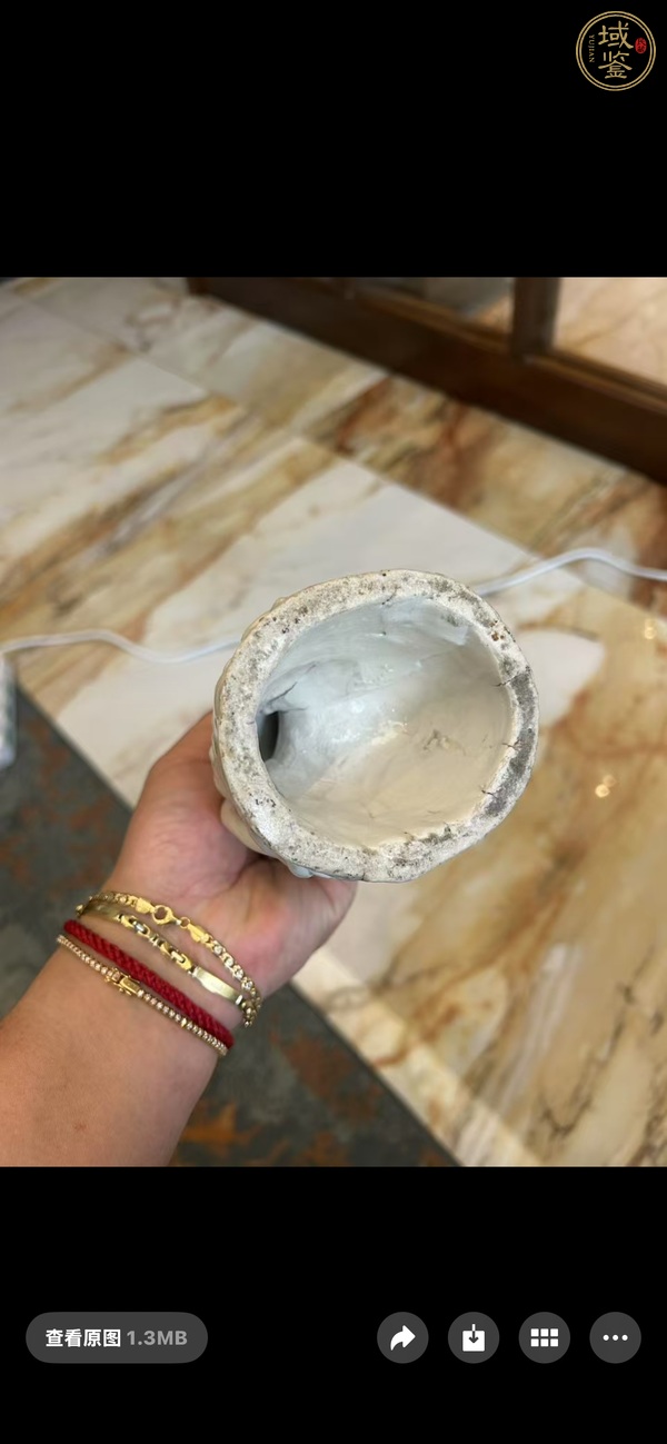 古玩陶瓷清代時(shí)期白釉魁星塑像真品鑒賞圖