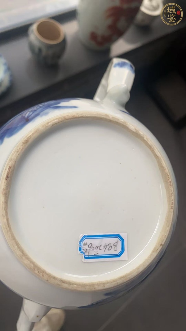 古玩陶瓷人物故事青花茶壺真品鑒賞圖