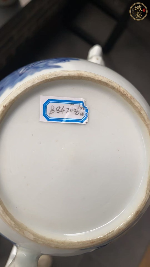 古玩陶瓷人物故事青花茶壺真品鑒賞圖