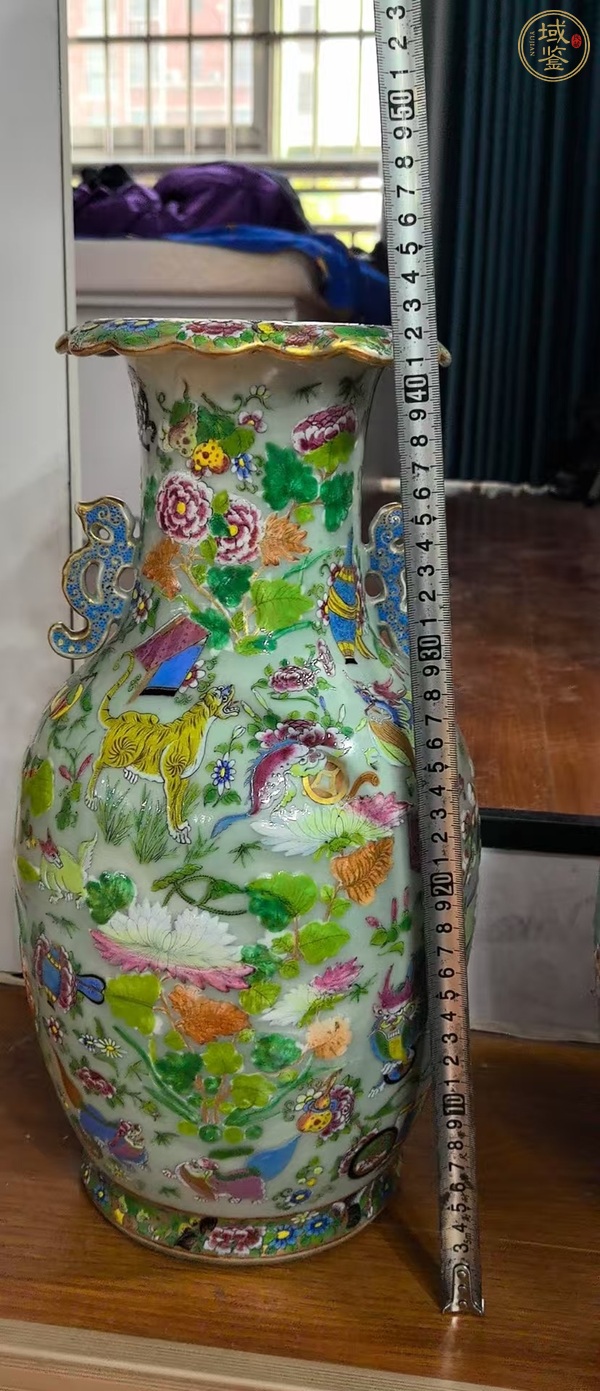 古玩陶瓷清中廣彩瓶真品鑒賞圖