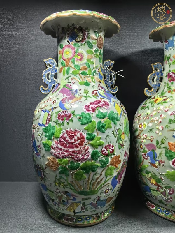 古玩陶瓷清中廣彩瓶真品鑒賞圖