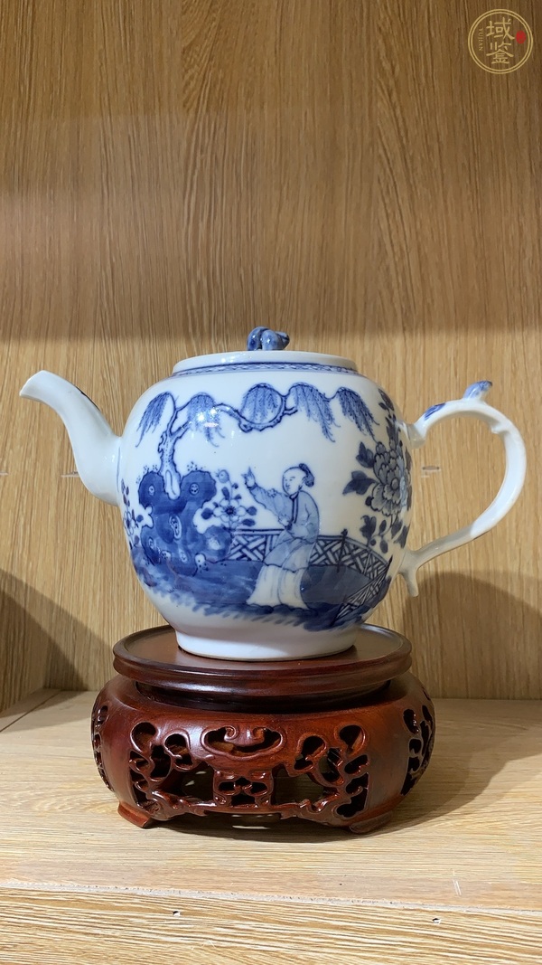 古玩陶瓷人物故事青花壺真品鑒賞圖