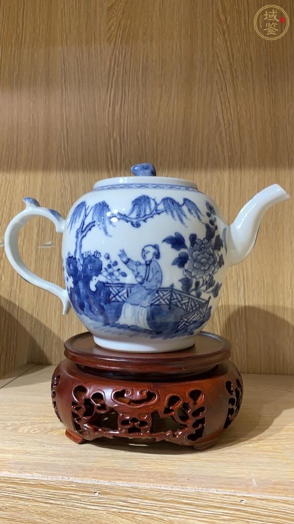 古玩陶瓷人物故事青花壺真品鑒賞圖