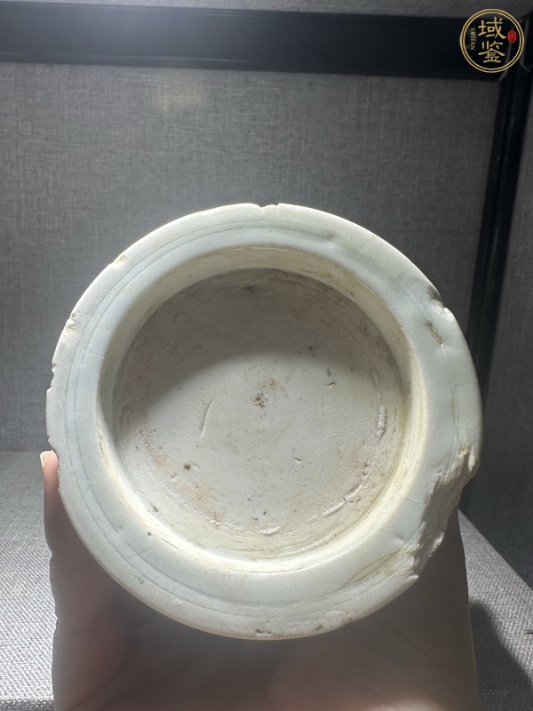 古玩陶瓷粉彩松鶴詩文筆筒真品鑒賞圖