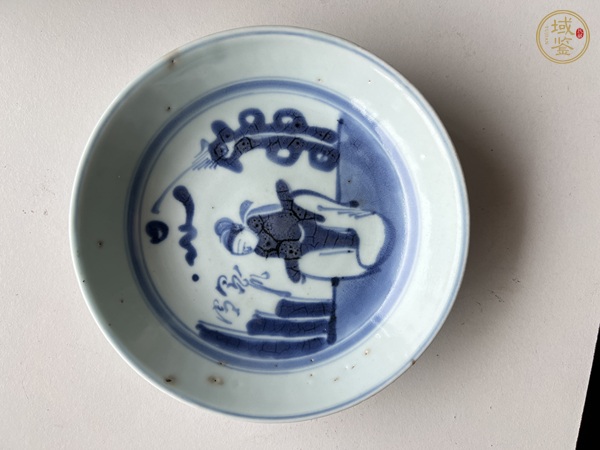 古玩陶瓷青花人物故事盤真品鑒賞圖